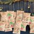 24 Stk., Retro-Weihnachtspapiertüte mit Aufklebern Weihnachtsmann Schneemann Fuchs
