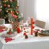 10er-Set, Filz-Besteckhalter für Weihnachtsbaum, Weihnachts-Bestecktasche, rot und grün für Weihnachtsfeiern, festliche Dinnerparty-Deko