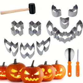 Edelstahl Halloween Kürbisschnitzset