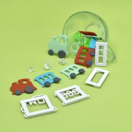   4-teiliges Zug-Motiv-Ausstecherset - Robuste Kunststoff-Keksformen zum Dekorieren und Backen, perfekte Küchenhelfer