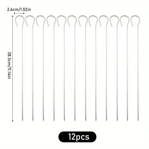6/12 Stück, Grillspieße, Edelstahlspieße für BBQ, Multifunktionale Metall-BBQ-Spieße, Grill-Edelstahlspieße, BBQ-Nadeln, Outdoor-Kochen, BBQ-Zubehör