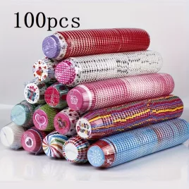   100-teiliges gemischtes Cupcake-Papier - Ölbeständige Papierbackformen für Muffins und Cupcakes, Lebensmittelsicher, gemischte Designs für den Küchengebrauch
