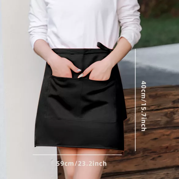 Lebhaft rote Küchenschürze mit Taschen für Männer und Frauen - Perfekt für Restaurants und Grillabende