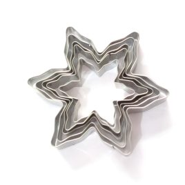   5-teiliges Weihnachtsplätzchen-Ausstecherset - Schneeflockenformen aus Edelstahl für festliches Backen