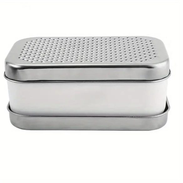 Edelstahlreibe, Handgemüse- und Obstreibe, Mehrzweckschneider mit Auffangbehälter