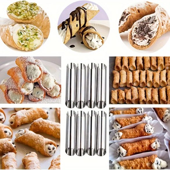 8 Stück Waffelhorn-Form, antihaftbeschichtete Cannoli-Formen Tubussets