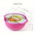 10-tlg. Set Rührschüssel, Bunte Messbecher und Löffel, Salatschüssel-Set, Kunststoff-Messbecher-Set, Backform, Küchenmesssieb