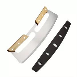 Edelstahl-Pizzaschneider mit Doppelholzgriff