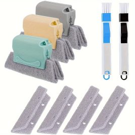 9-teiliger Fensterreinigungsbürstenset mit 3 Rillen
