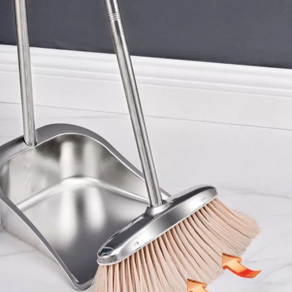 Edelstahl-Schaufel und Besen Set