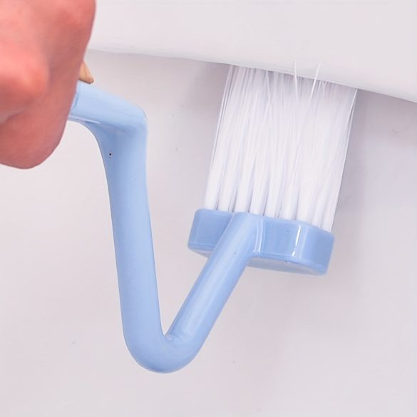 Blaue V-förmige WC-Reinigungsbürste mit Aufhängeschlaufe