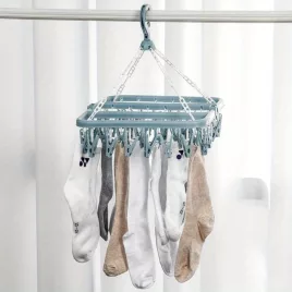 Platzsparender faltbarer Trockenständer mit 32 Klammern