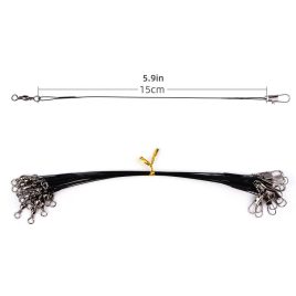 20 Stück Stahl Angelschnur mit Wirbel und Magnetverschluss