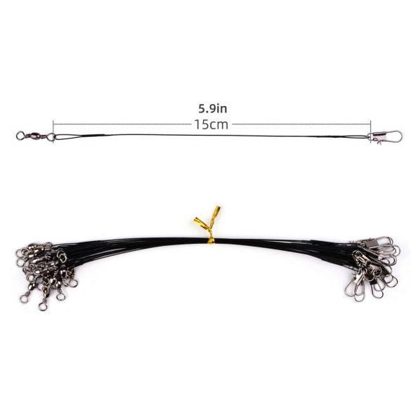 20 Stück Stahl Angelschnur mit Wirbel und Magnetverschluss