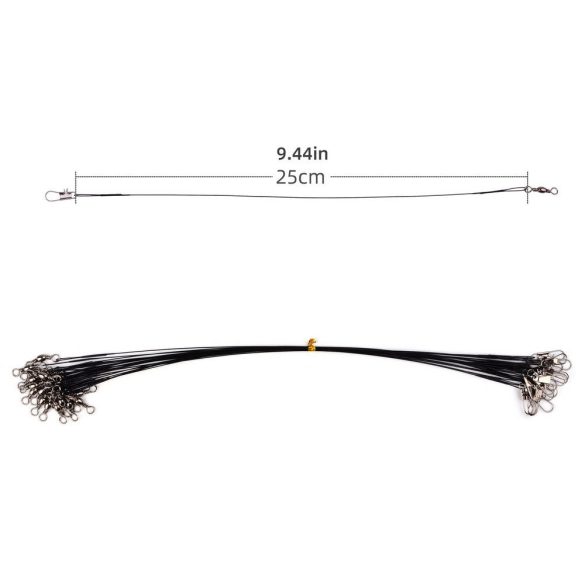 20 Stück Stahl Angelschnur mit Wirbel und Magnetverschluss