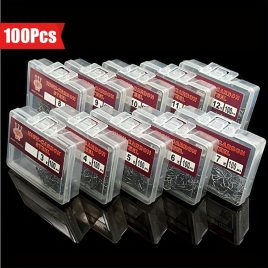 100 Stück Hochkohlenstoffstahl Rundhaken-Set