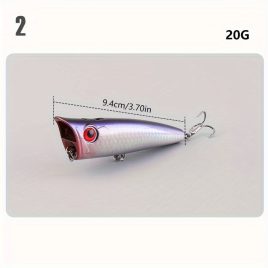   Spray Water Wave Kletterköder, Wasseroberfläche Weitwurf, Schwimmender Wasserschlag Gummieinsatz Leuchtendes Geräusch Verformender Mund Bass Kunstköder 1 Stk.