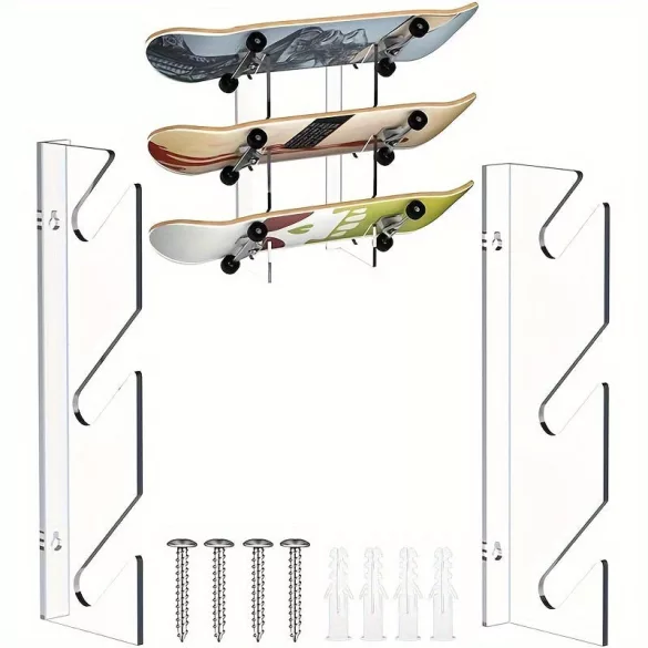 Acryl-Skateboardhalter – Wandmontage horizontaler Skateboard- und Snowboardhalter