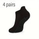 4 Paar Damen-Pilates-Socken, rutschfeste Noppen