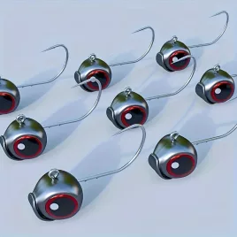   5 Stück Big Eyes Weedless Jigkopf Haken, Bleikopf, Gewichteter Haken