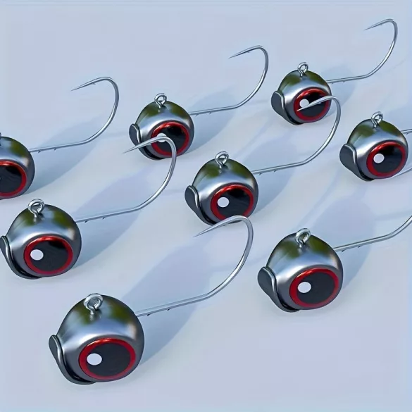 5 Stück Big Eyes Weedless Jigkopf Haken, Bleikopf, Gewichteter Haken