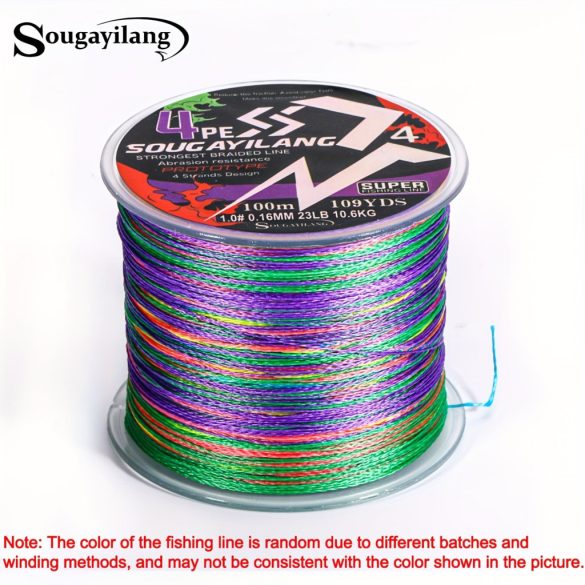 Sougayilang 4-fädige PE geflochtene Angelschnur - stark, langlebig und haltbar