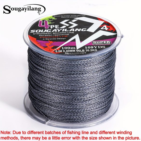 Sougayilang 100M 4-fach PE geflochtene Angelschnur – stark und langlebig für maximalen Fang