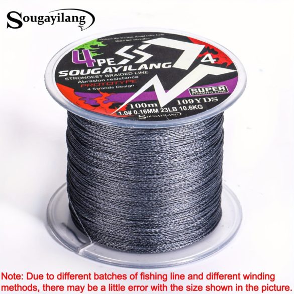 Sougayilang 100M 4-fach PE geflochtene Angelschnur – stark und langlebig für maximalen Fang