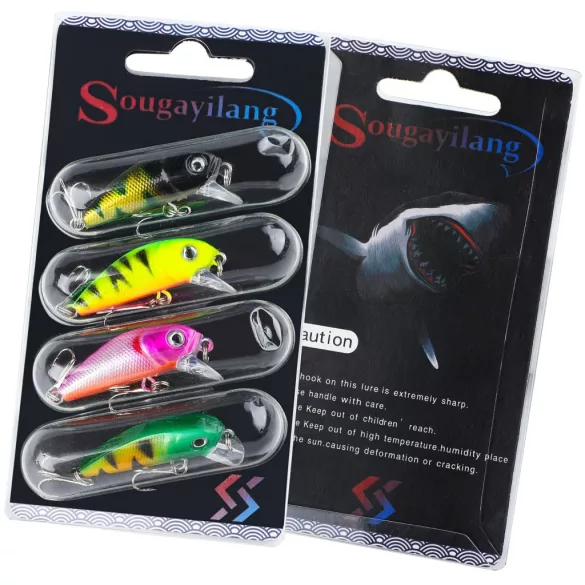 4 Stück Sougayilang Crankbait Angelköder