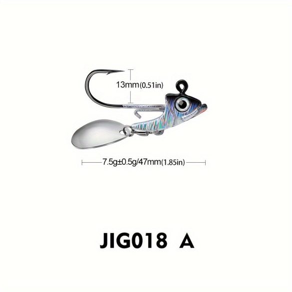 5 Stück Jigkopf freistehender Stachelhaken mit Spinnlöffel