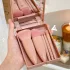 5-teiliges Tragbares Mini-Schminkpinsel-Set mit Spiegel und Etui