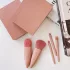 5-teiliges Tragbares Mini-Schminkpinsel-Set mit Spiegel und Etui
