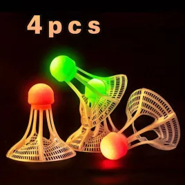 4er-Set fluoreszierende, winddichte Federbälle