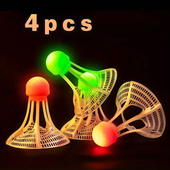 4er-Set fluoreszierende, winddichte Federbälle