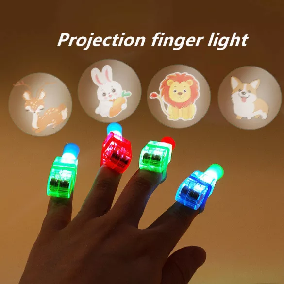5 Stück Fingerlampen, Projektorlampen mit verschiedenen Cartoon-Motiven und Farben