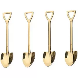   Goldfarbener Schaufel-Löffel (4 Stk.) – Einzigartiges Dessertlöffel-Set