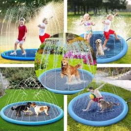   AquaFun Hundepool mit Wassersprinkler – Sommerlicher Spielspaß