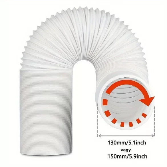Universeller tragbarer Klimaanlagen-Abluftschlauch, linksgewinde, 100/200 cm, 12,95 cm Durchmesser, 100 cm