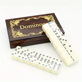   Holz-Domino-Set - Sechspunkte-Domino-Spiel für Unterhaltung, Freizeit und Reisen