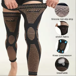   2 Stk. Kompressions-Kniebandage, warme Knieschützer, gestricktes Material, rutschfest, atmungsaktiv, Größe M (42-45 cm)