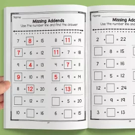   32-seitiges interaktives Mathematik-Übungsheft für Jugendliche – Addition und Subtraktion üben