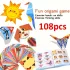 108-teiliges kreatives Origami-Papierfaltset, 54 Origami-Motive, Schritt-für-Schritt-Anleitung
