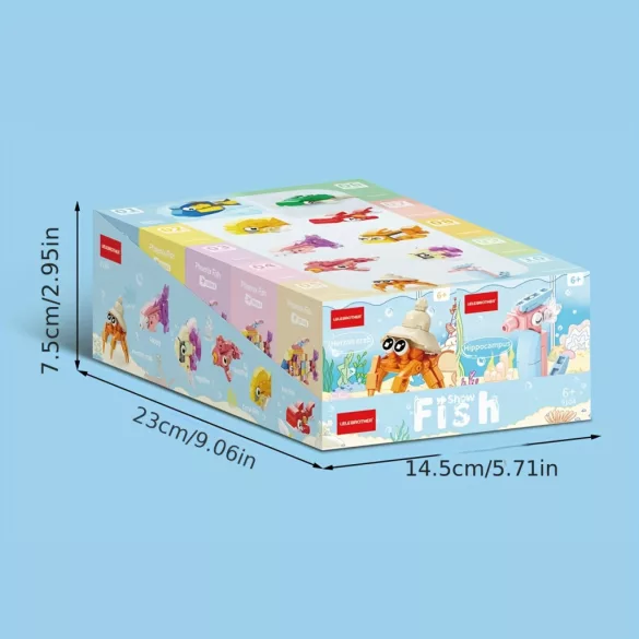 10-in-1 Mini Süße Haustier-Serie Baustein-Set, kombinierbar zu 10 kleinen Modellen oder 1 großem Modell Türkis