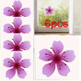   6 klebrige Fliegenfallen für Fenster, Blumenmuster, für Innen- und Außenbereich, 6 Kirschblüten