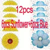 6 Stück Sonnenblume + 6 Stück Blau