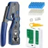 50-tlg. Starkes RJ45 Crimp-Set mit Kabeltester und Schneider - Für Cat5e/Cat5/Cat6 Ethernet