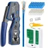 50-tlg. Starkes RJ45 Crimp-Set mit Kabeltester und Schneider - Für Cat5e/Cat5/Cat6 Ethernet