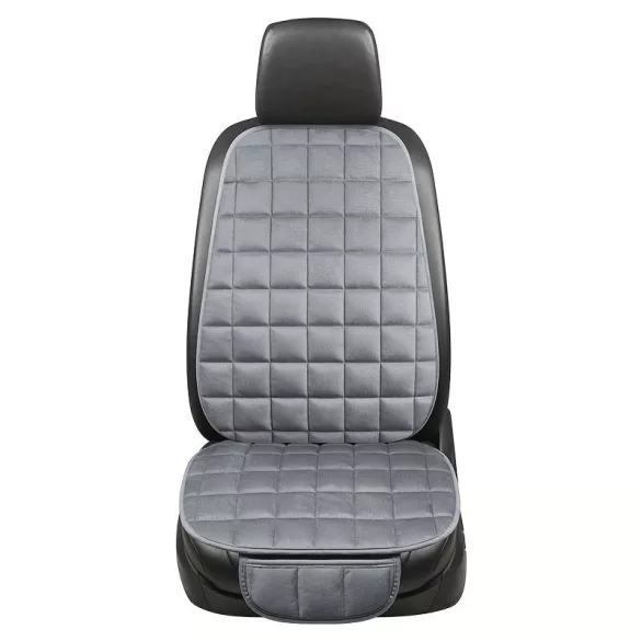 2-teiliges Autositzkissen-Set mit weichem Plüschbezug, Aufbewahrungstaschen und Memory-Schaum Beige