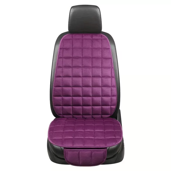 2-teiliges Autositzkissen-Set mit weichem Plüschbezug, Aufbewahrungstaschen und Memory-Schaum Beige