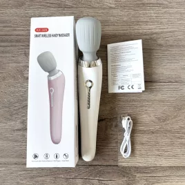   Handliches tragbares Massagegerät - USB-C aufladbar, ultra-leise, Tiefengewebemassage für Nacken, Rücken, Beine Weiß